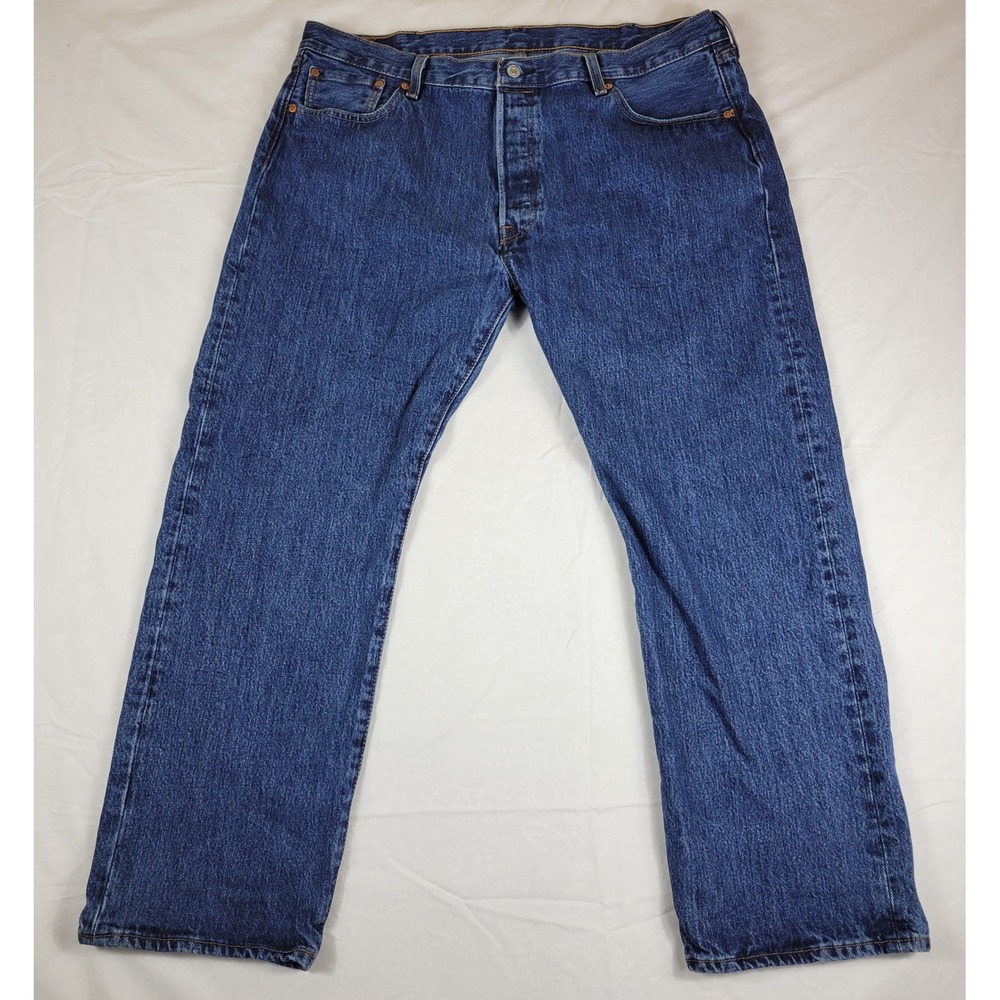 Levis 501 Original Fit Mens Blue Denim Straight Leg Button Fly Jeans 40x29